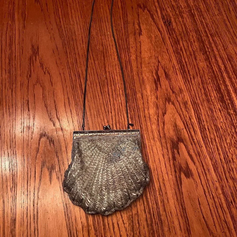 Vintage Silver Beaded Purse